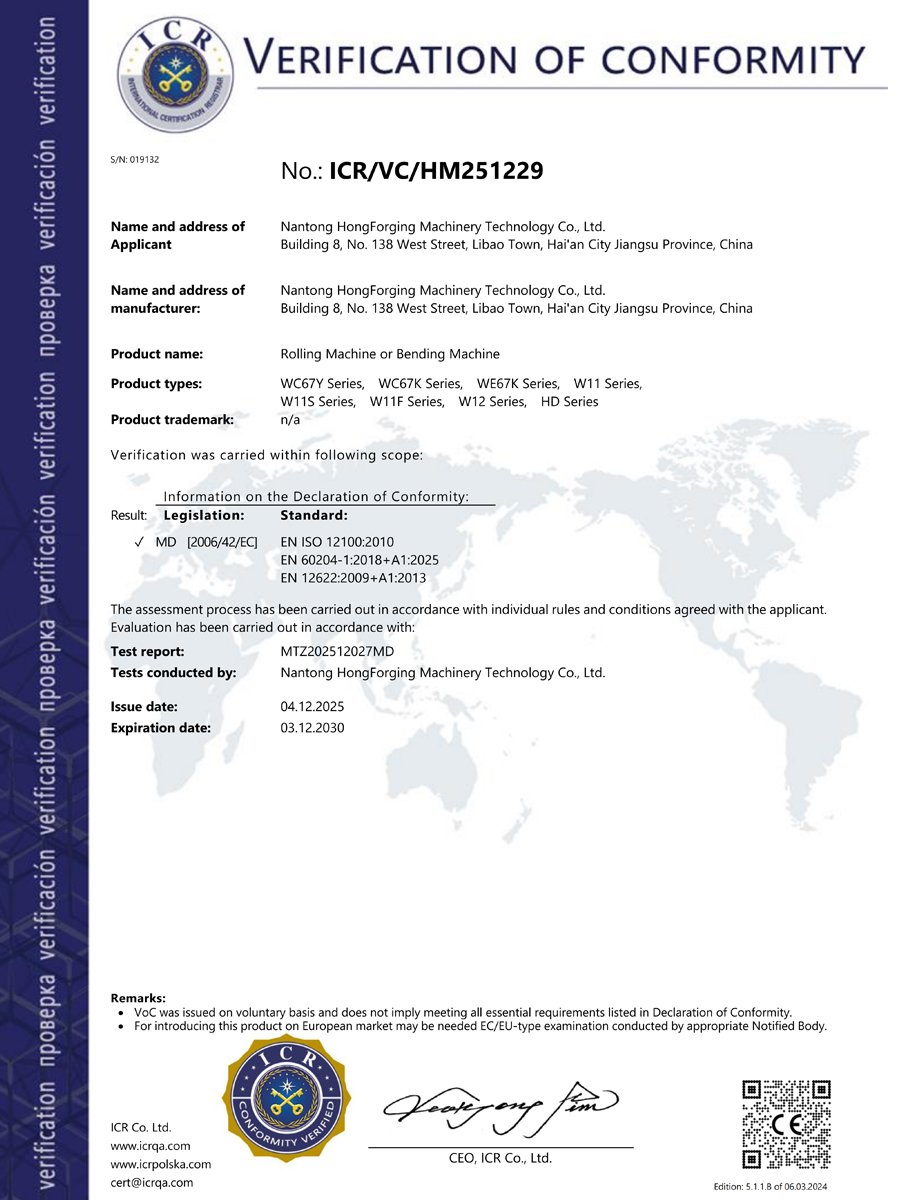 Hong Forging CE certificate