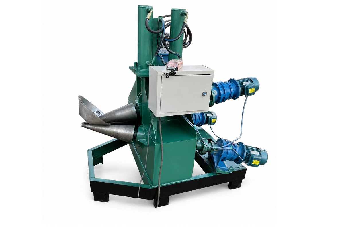 Dual drive motors and mechanical transmission of cone rolling machine