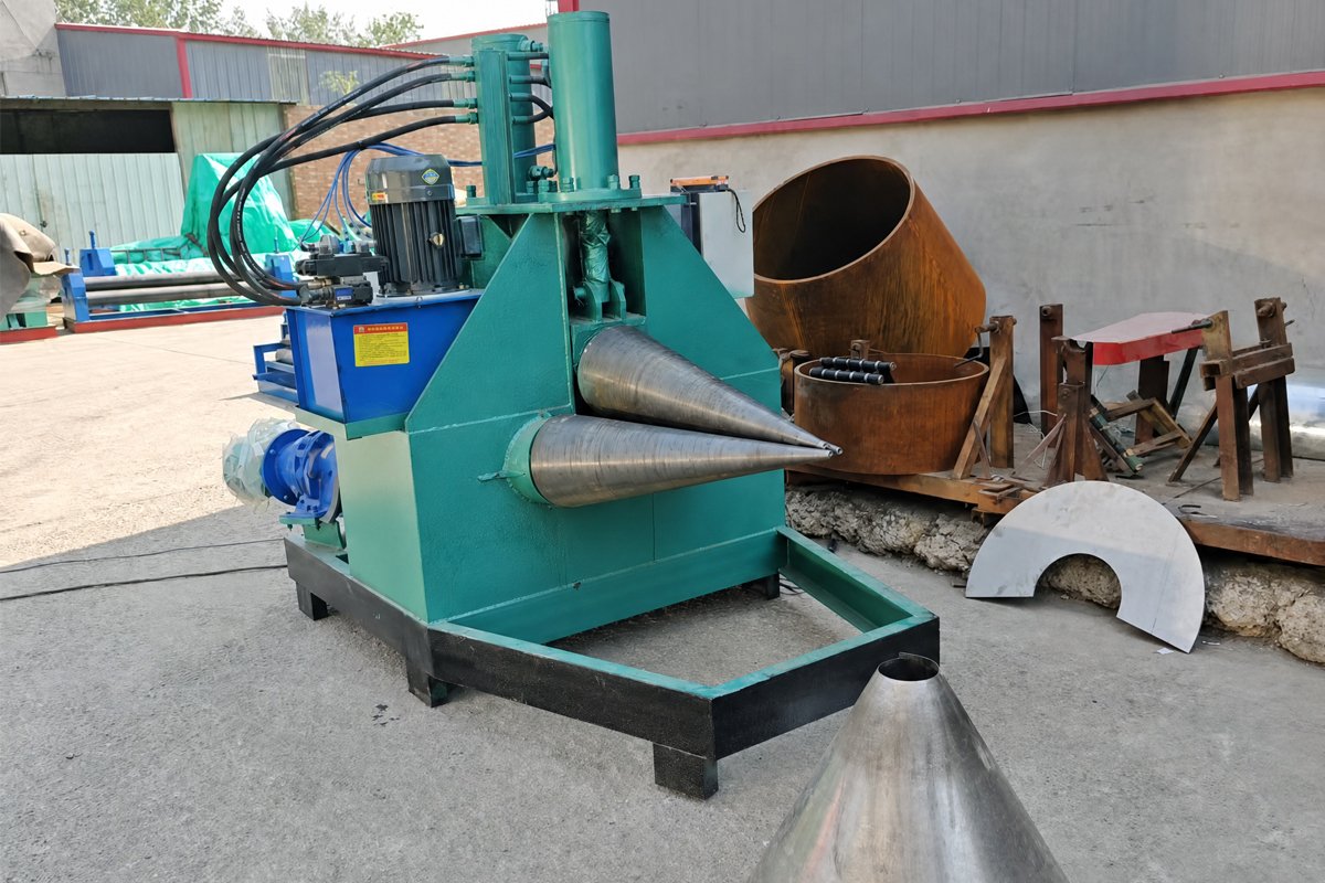 Hydraulic power unit and three tapered roll assembly
